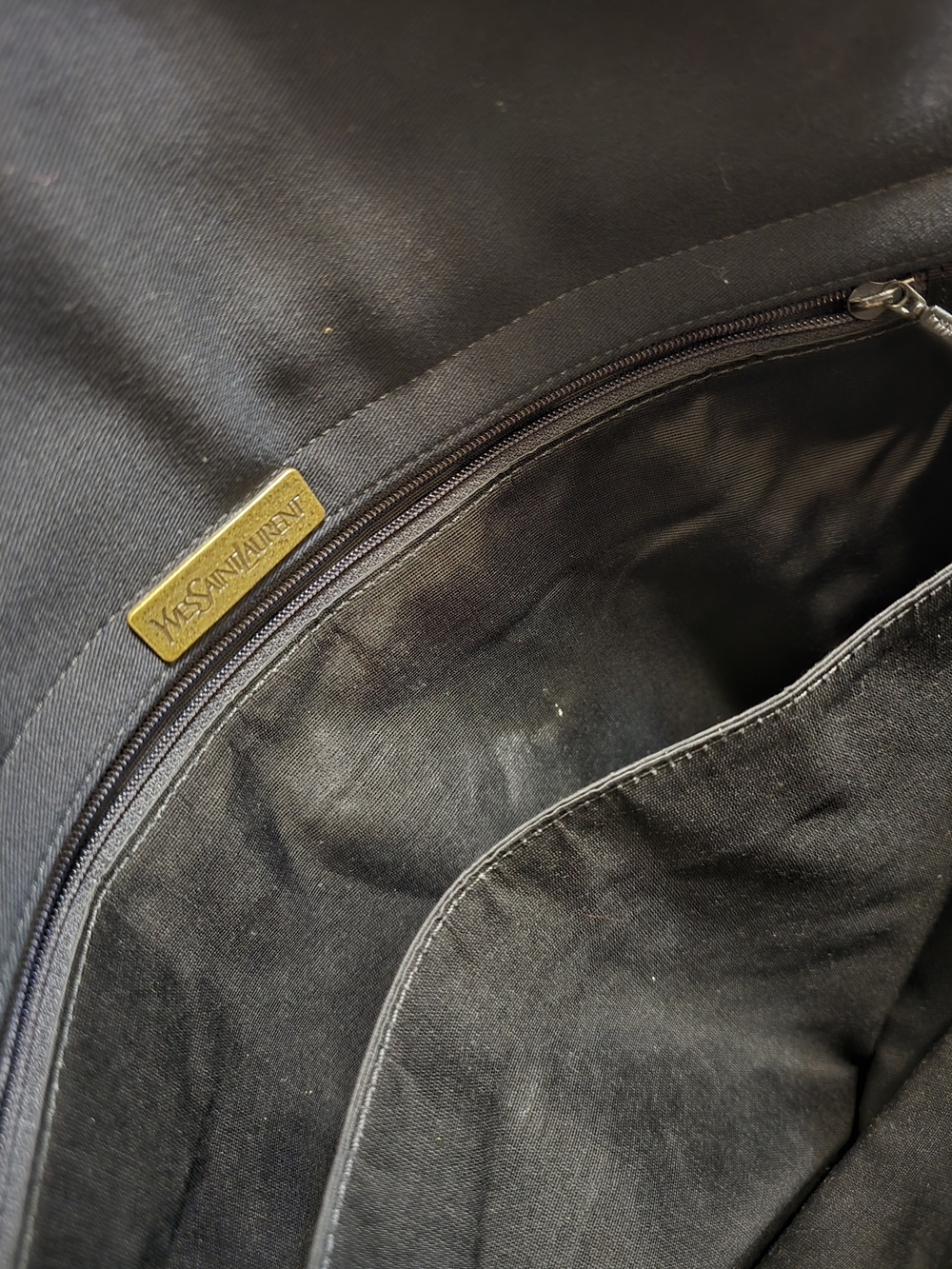 Yves Saint Laurent Black Canvas & Leather Tote - Picture 3 of 5